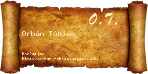 Orbán Tóbiás névjegykártya